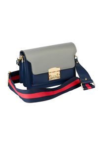 Heine, Damen Tasche, Blau / Silbergrau / Rot