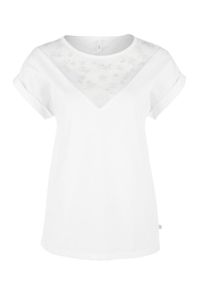 Q/S Designed By, Damen T-Shirt mit Schmuck-Applikation, Weiß