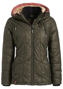 Khujo, Damen Jacke 'ELENORA', Champagner / Khaki / Cranberry