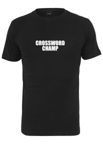 Mister Tee, Herren T-Shirt 'Crossword Champ', Schwarz / Wei&szlig;