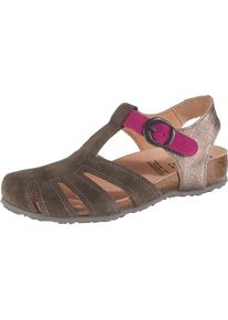 Think!, Damen Sandalen 'Julia', Brokat / Neonpink / Silber
