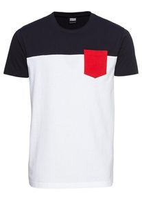 Urban Classics, Herren T-Shirt, Navy / Feuerrot / Wei&szlig;