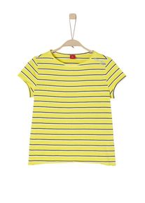 s.Oliver Junior, Mädchen Gestreiftes Crew Neck-Shirt, Neongelb / Schwarz / Weiß