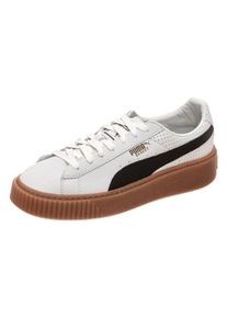 Puma, Damen Basket Platform Perforated Sneaker , Braun / Schwarz / Weiß