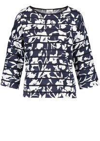 Gerry Weber, Damen Pullover, Kobaltblau / Weiß