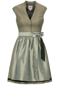 Spieth & Wensky SPIETH & WENSKY, Damen Dirndl 'Kailey', Khaki / Dunkelgrün / Schwarz