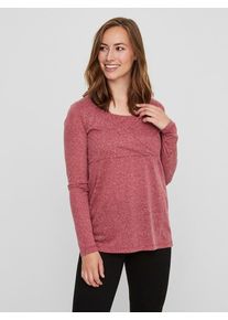 MAMALICIOUS, Damen Jersey Still-Bluse mit langen Ärmeln, Rot