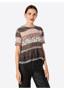 EDC by Esprit, Damen Bluse, Orange / Schwarz / Offwhite