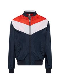 Jack & Jones JACK & JONES, Herren Jacke 'JORLOUIS BOMBER JACKET', Dunkelblau / Orange / Weiß