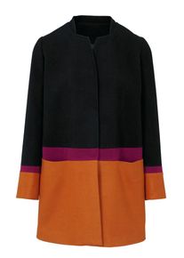 Heine, Damen Kurzmantel, Cyclam / Dunkelorange / Schwarz