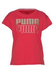 Puma, Damen Funktionsshirt 'MODERN SPORT GRAPHIC TEE', Rot / Silber
