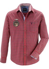 Kr&uuml;ger Buam Kr&uuml;ger Buam, Herren Trachtenhemd mit Stickerei, Blau / Rot