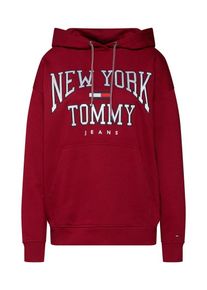 Tommy Jeans, Damen Sweatshirt 'TJW BOYFRIEND LOGO HOODIE', Rot / Schwarz / Weiß