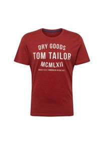 Tom Tailor, Herren T-Shirt, Rotmeliert / Weiß