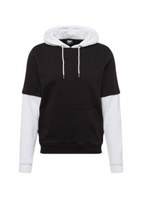 Urban Classics, Herren Sweatshirts 'Double Layer Hoody', Schwarz / Wei&szlig;