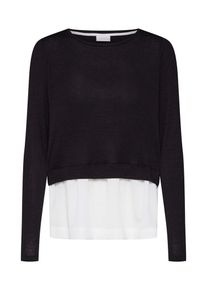 Vila, Damen Shirt 'VITATIANA L/S T-SHIRT', Schwarz / Weiß