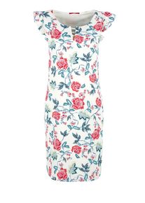s.Oliver RED LABEL, Damen Crêpe-Kleid, Mischfarben / Weiß