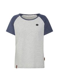Naketano, Damen T-Shirt 'Gebumst wie gebämst', Dunkelblau / Graumeliert