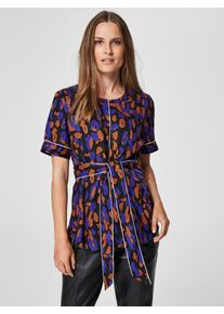 Selected Femme, Damen Bluse, Royalblau / Koralle / Schwarz
