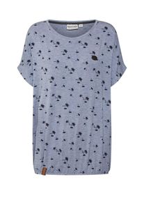 Naketano, Damen Shortsleeve '..on fleek die Js!', Taubenblau / Schwarz