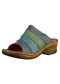 Josef Seibel, Damen Pantolette, Hellblau / Dunkelblau / Hellgrün