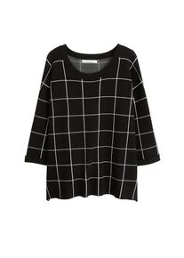 Violeta by Mango, Damen Pullover 'Contrast', Schwarz / Wei&szlig;