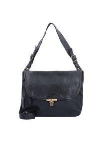 Campomaggi, Damen Tracolla Grande Schultertasche Leder 33 cm, Schwarz