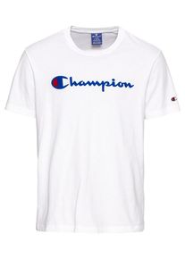 Champion Authentic Athletic Apparel, Herren Shirt 'Crewneck T-Shirt', Royalblau / Wei&szlig;