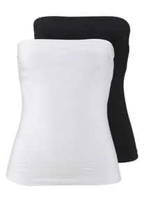 Melrose, Damen Bandeautop (Packung, 2 tlg.), Schwarz / Weiß