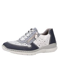 Rieker, Damen Sneaker, Kobaltblau / Silber / Wei&szlig;