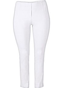 sheego Casual, Damen Stoffhose mit Schlitzen am Saum, Wei&szlig;