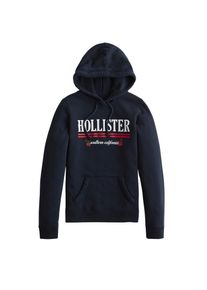Hollister, Damen Sweatshirt 'PRINT LOGO POPOVER', Navy / Rot / Weiß
