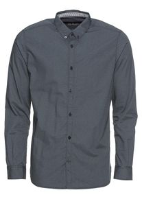 Tom Tailor, Herren Hemd 'floyd printed basic shirt', Dunkelgrau