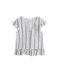 Mango, Damen Bluse 'Buffalo-h', Schwarz / Weiß