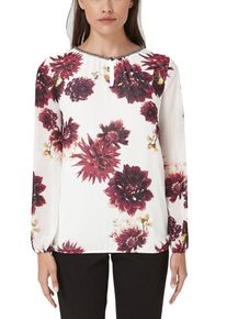 s.Oliver BLACK LABEL, Damen Bluse, Beere / Weiß