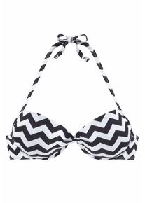 Lascana, Damen Push-up-Top, Schwarz / Weiß