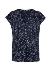 Opus, Damen Shirt 'Sandi dot', Nachtblau / Weiß