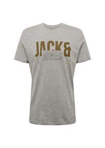 Jack & Jones JACK & JONES, Herren Shirt 'JCOBOOSTER TEE SS CREW NECK MARCH 19', Hellgrau / Schwarz