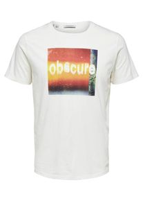 Selected Homme, Herren T-Shirt, Orange / Naturweiß