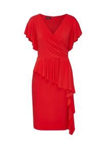 Apart, Damen Kleid mit einem Volant mit Schößcheneffekt, Rot