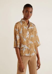 Mango, Damen Hemd 'Tree', Hellbraun