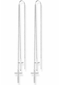 Thomas Sabo, Damen Paar Ohrhänger 'Kreuze, H1950-051-14', Silber / Weiß