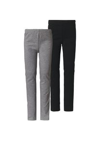 Minymo, Mädchen Leggings, Graumeliert / Schwarz