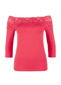 s.Oliver RED LABEL, Damen Spitzenshirt mit 3/4-Arm, Pink