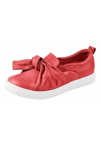 Andrea Conti, Damen Slipper, Rot / Wei&szlig;
