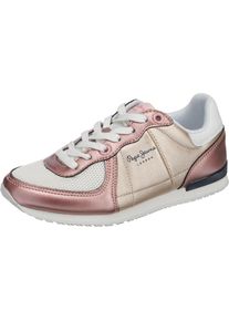 Pepe Jeans, M&auml;dchen Sneakers Low 'SYDNEY METAL', Gold / Rosa / Wei&szlig;