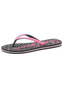 Pepe Jeans, Damen Zehentrenner 'Rake Logo', Pink / Schwarz / Weiß