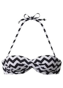 Lascana, Damen Bügel-Bandeau-Top "Grace", Schwarz / Weiß