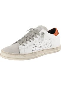P448, Damen Sneakers Low, Taupe / Orange / Weiß