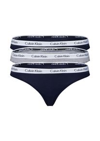 Calvin Klein Underwear, Damen Strings 'THONG', Dunkelblau / Grau / Weiß